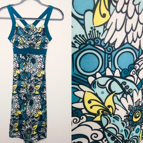 Prana Dresses & Skirts - PrAna Floral Teal Dress Small